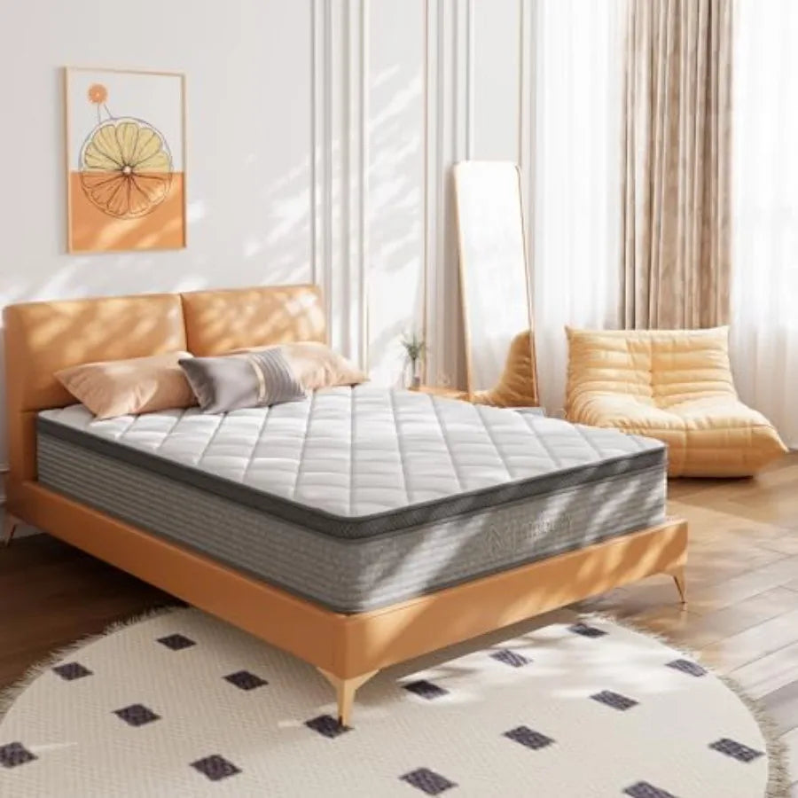 10 Inch Gel Memory Foam and Innerspring Hybrid Mattress in a Box with Individual Pocket Springs for Superior Motion Isolation a