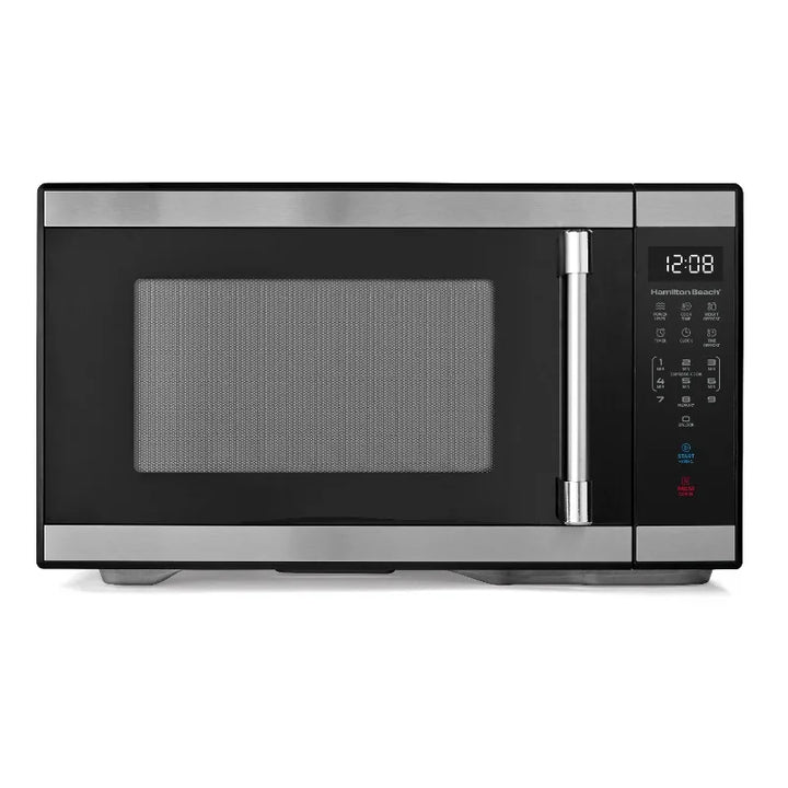 Hamilton Beach 1.1 Cu ft Countertop Microwave Oven, White and Stainless Steel