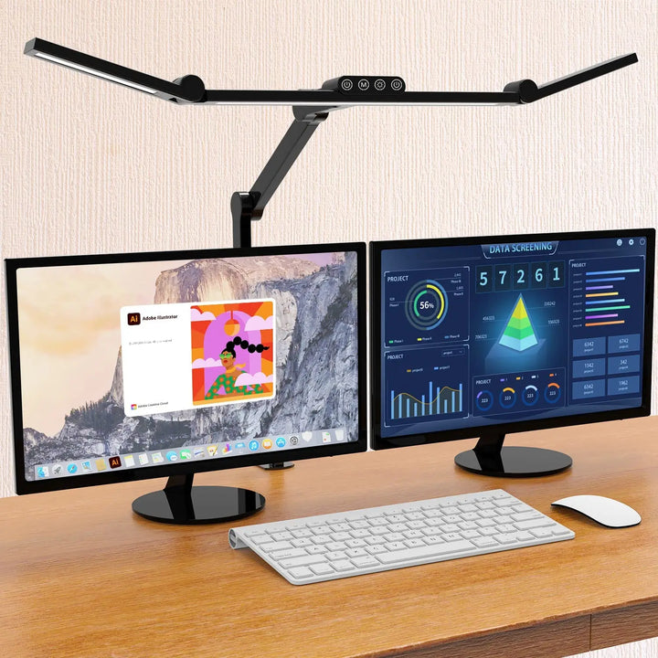 Three-head Desk Lamp With Memory Function, Five Color Temperatures, Five Brightness Levels, 45-degree Angle Design For Desk Use