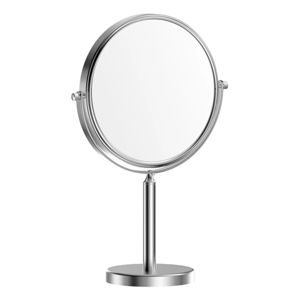 Double Sided Desktop Makeup Mirror 360 Rotating Waterproof Magnifying Cosmetic Mirror Round Free Standing Swivel Vanity Mirror