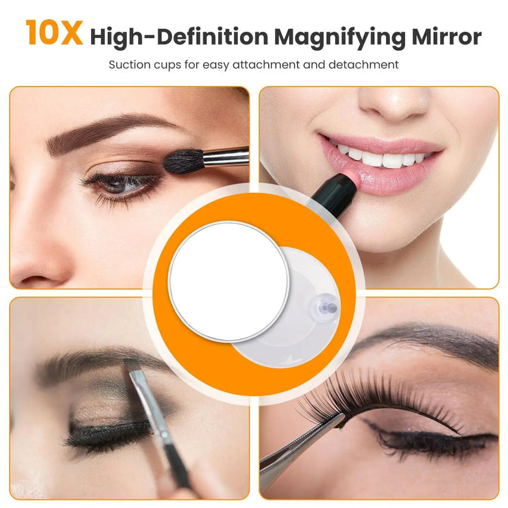 Lighted Makeup Mirror 15.74X11.81 Vanity Mirror with Lights Three Color Modes 10X Magnification Smart