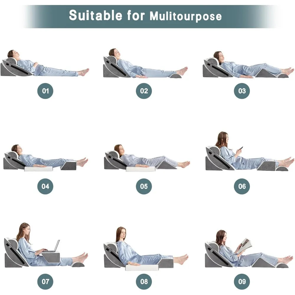 6pcs Orthopedic Bed Wedge Pillow Set for Sleeping, Post Surgery Foam for Body