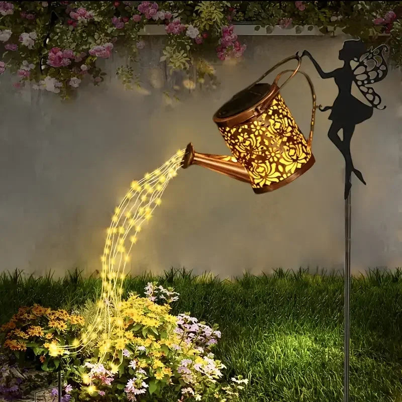 Solar Butterfly Watering Can Garden Light â€“ Waterproof Hanging Fairy Path Accent | Patio, Lawn, Outdoor DÃ©cor | Trufairs