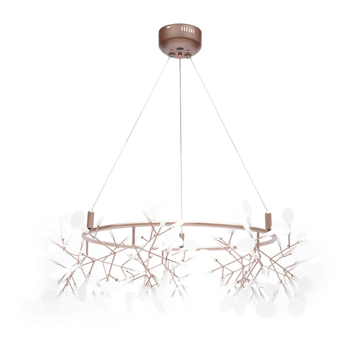 40W Modern Ceiling Mounted Chandelier 135* LED Light Beads Rose Gold Chandelier Suitable for Dining Room, Living Room, Bedroom