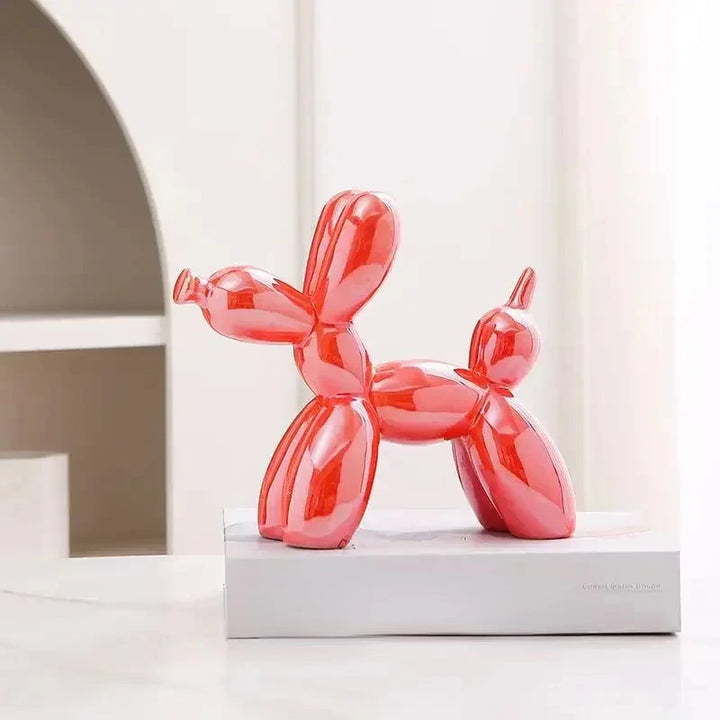 11cm/4.3inch Creative Balloon Dog Abstract Ceramic Ornament Sculpture Figurine Statue Home Office Decoration Gift