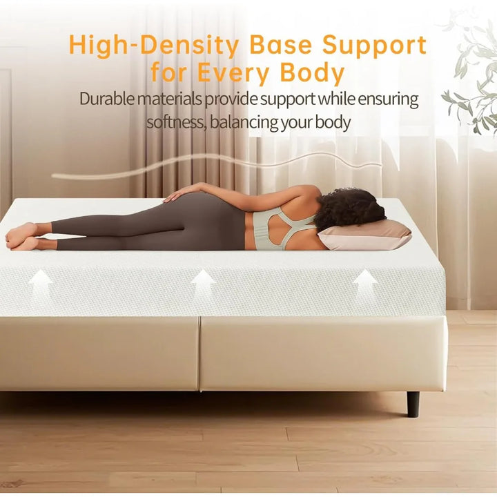 5 Inch Green Tea Twin Mattress in-a-Box, Medium-Firm Memory Foam Mattress for Pressure Relief, Removable and Washable Cover