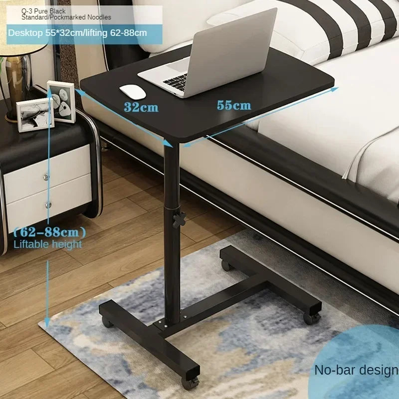 Creative Foldable Computer Desks Living Room Sofa Lazy Bed Office Desk with Wheels Lifting Bedside Table European Home Furniture