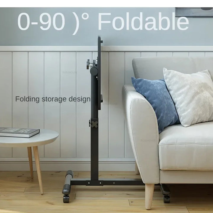 Creative Foldable Computer Desks Living Room Sofa Lazy Bed Office Desk with Wheels Lifting Bedside Table European Home Furniture