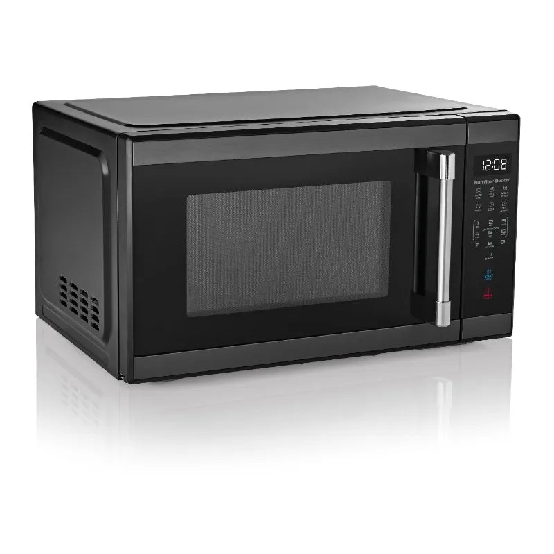 Hamilton Beach 1.1 Cu ft Countertop Microwave Oven, White and Stainless Steel