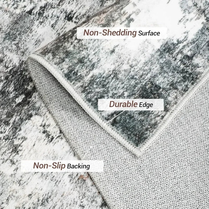 8x10 Area Rugs, Modern Abstract Washable Rug for Living Room, Stain Resistant Non-Shedding Distressed Area Rug