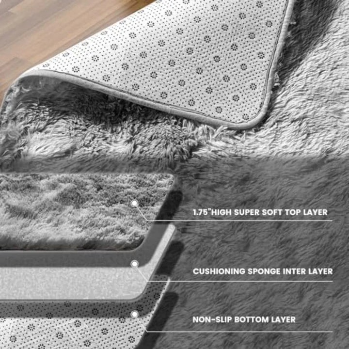 Large Shag Rugs 9X12 Plush Fuzzy Area Rugs for Living Room Large Shag Fluffy Bedroom Carpet Furry Rugs for Girls Boys Room Extr