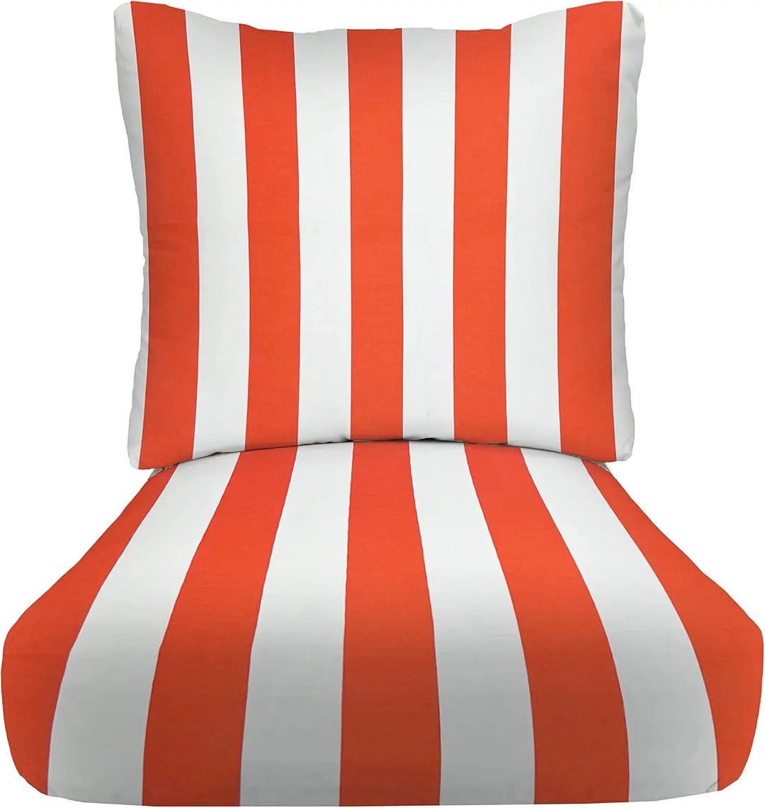 Deep Seating Cushion with Pillow Back  24” x 27” Seat  All-Weather Spun Fabric  Water and Fade-Resistant  Outdoor Chair