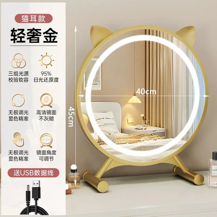 Unique Makeup Mirror Compact Korean Bedroom Funky Girl Aesthetic Items Art Circular Mirror Cosmetics Vestidores Decoracao Quarto
