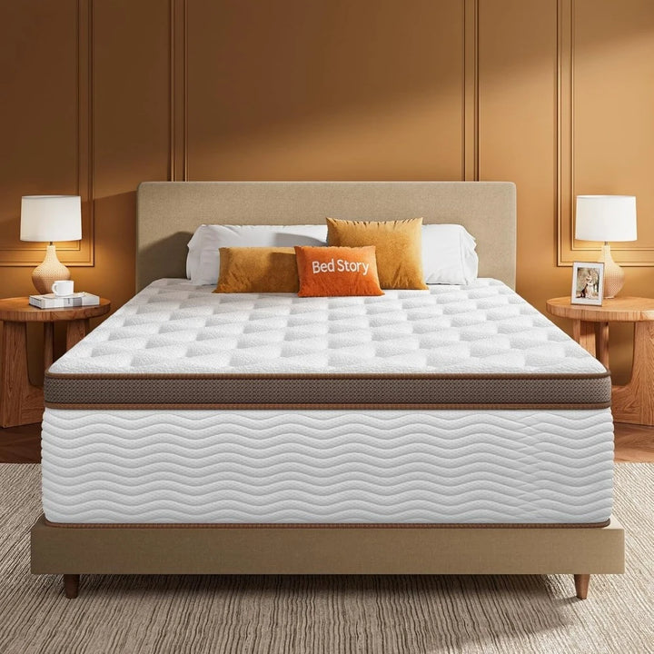 Mattress 12 Inch - Medium Firm Hybrid Mattress with Optimal Spine Alignment and Motion Isolation - 2.0mm Advanced Pocket Springs