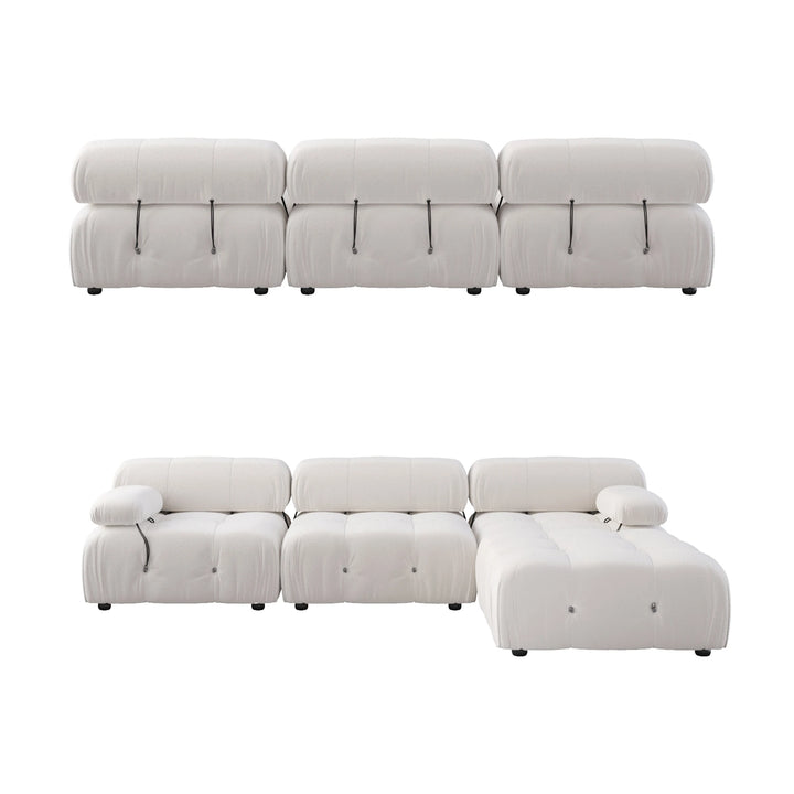 Sdorens Sectional Sofa Living Room Sofas L-Shaped Velvet Couch with Reversible Ottoman Convertible Modern Design Couch Sofa