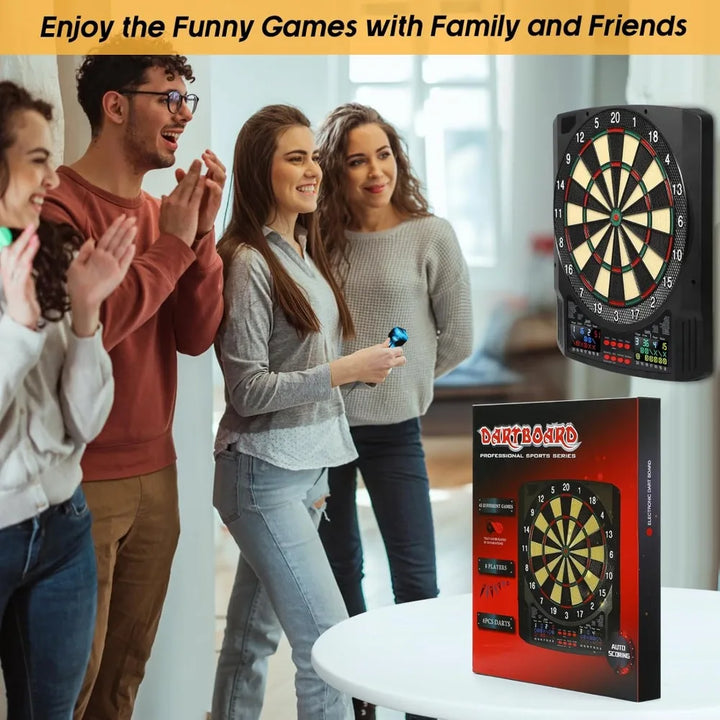 Electronic Dart Board, 2 Large Colorful LEDs Dartboard, 43 Games 320 Variants, Digital Soft Tip Dartboards Set with 6 Darts, 100