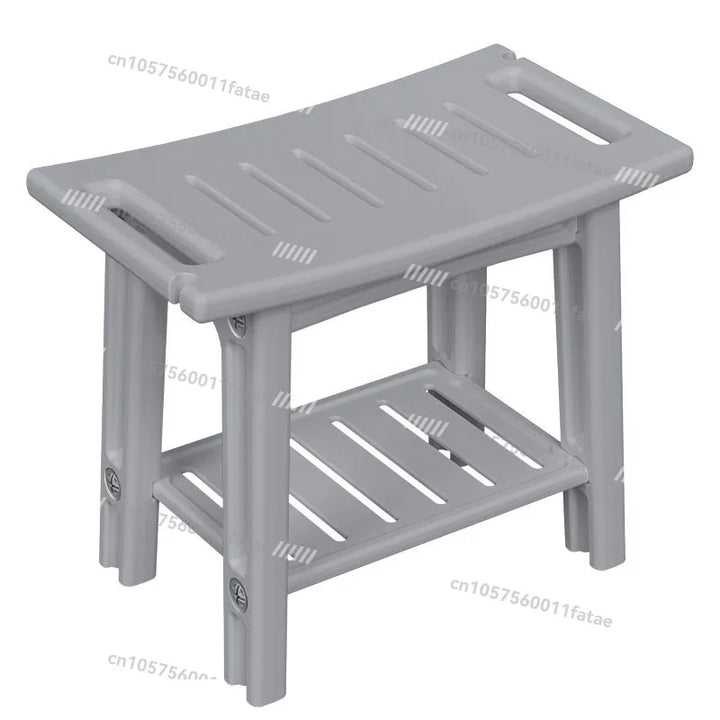 Shower Bench Stool，With Storage Shelf Waterproof