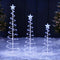 JOYFY 3 Pack Spiral Christmas Tree Light 218 LED Lighted Tree with Star Topper & Stakes for Christmas Decorations Xmas Eve Night