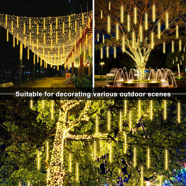 1pc 30/45CM Solar Meteor Star Glow Lights IP65 Outdoor Solar Fairy String Lights Christmas Decorative Light for Garden Courtyard