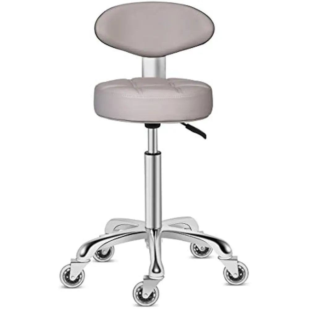 Swivel Stool Chair Adjustable Height with a backrest, Heavy Duty Hydraulic Rolling Metal Stools, Bar Stool