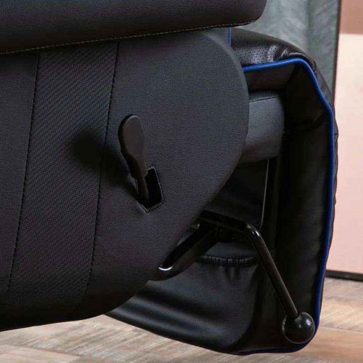 Vinsetto Racing Style Reclining Gaming Chair Computer Reclining Chair with Lumbar Support Footrest and Cup Holder Black White B