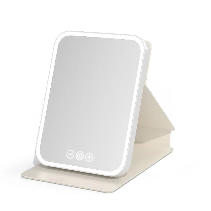 HOTU Makeup Mirror with Lights, Portable Lighted Beauty Mirror, 3 Color Lighting, Dimmable Touch Screen, Rechargeable Tabletop L