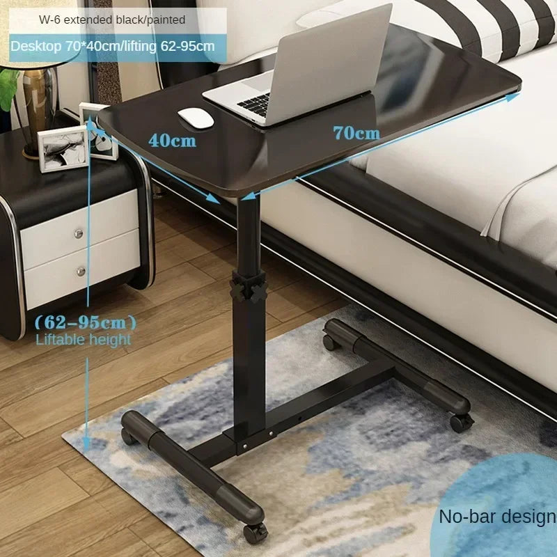 Creative Foldable Computer Desks Living Room Sofa Lazy Bed Office Desk with Wheels Lifting Bedside Table European Home Furniture