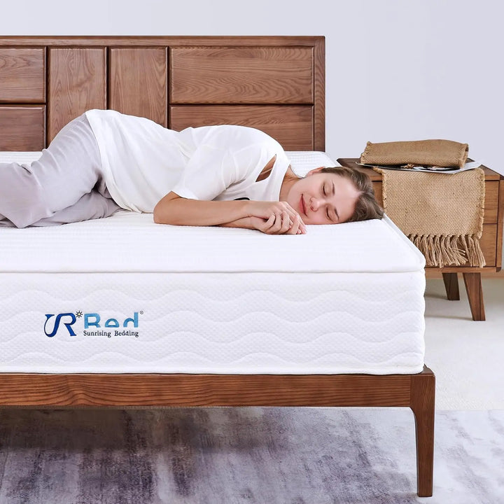 8 inch Twin Natural Latex Mattress Individually Encased Pocket Coil Firm Supportive Naturally Cooling Organic Mattress 120-Night