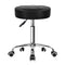 KKTONER Round Rolling Stool PU Leather Height Adjustable Swivel Drafting Work SPA Medical Salon Stools Chair with Wheels Black