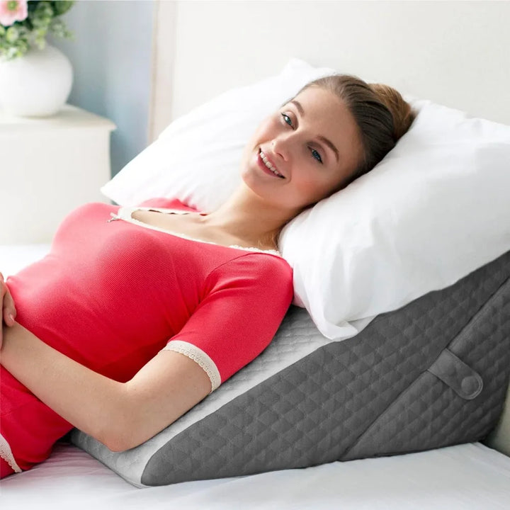 Adjustable Bed Wedge Pillow for Sleeping - Wedge Pillow for Sleep Apnea, Gerd, Acid Reflux Relief, Post Surgery - Foam Pillow