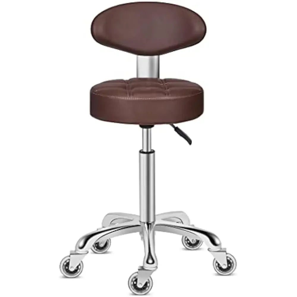 Swivel Stool Chair Adjustable Height with a backrest, Heavy Duty Hydraulic Rolling Metal Stools, Bar Stool
