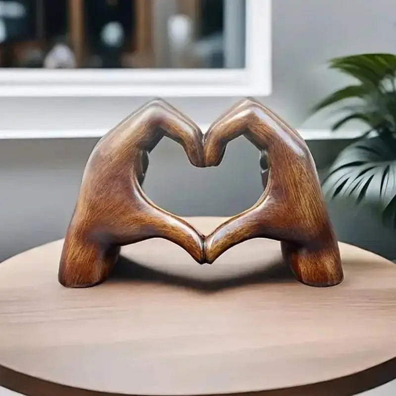 Hand Heart Sculpture Love Gesture Decoration Boho Heart Hand Statue Room Decoration Love Finger Sculpture Wedding Decoration