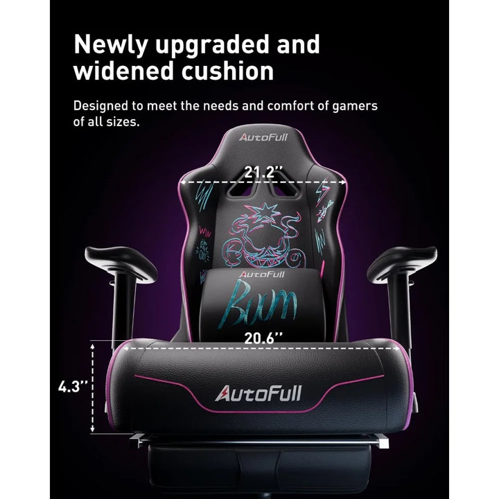 Gaming Chair,Ergonomic Wingless Cushion Computer Chair,PU Leather Racing Style Office Chair with Lumbar Support Pillow