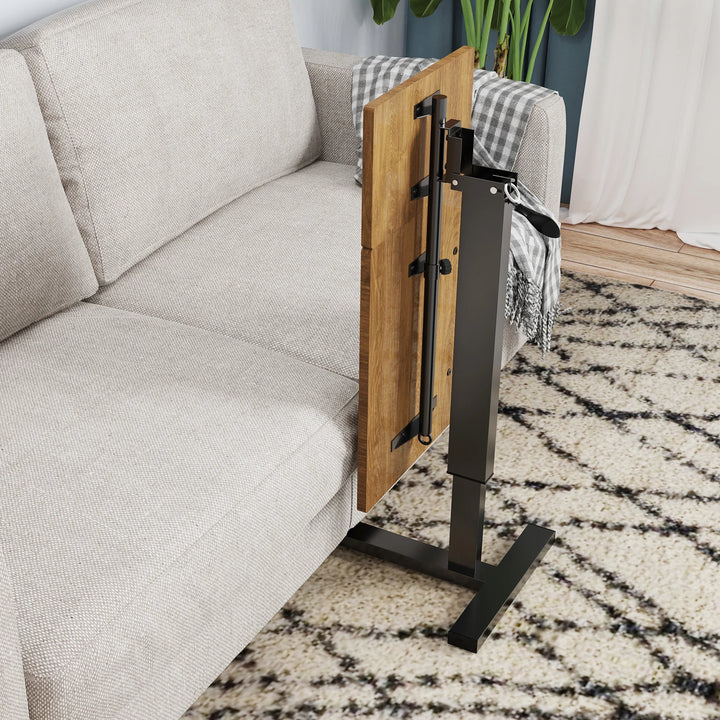 Adjustable Overbed Table Bedside desk Laptop Table with Hidden Rolling Wheels