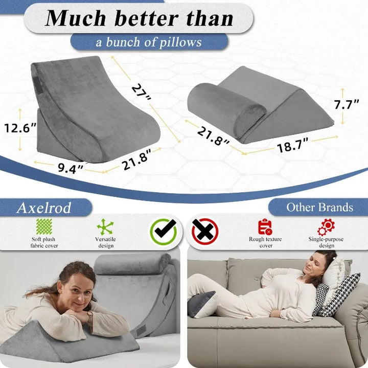 4PCS Orthopedic Bed Wedge Pillow Set, Post Surgery Foam For Back, Neck And Leg Pain Relief Comfortable & Adjustable Ortho