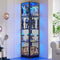 Illuminated Glass Door Display Cabinet, 68 Corner Curio Cabinet with 4-Tier Glass Shelves for Collectibles, Toys, and Books