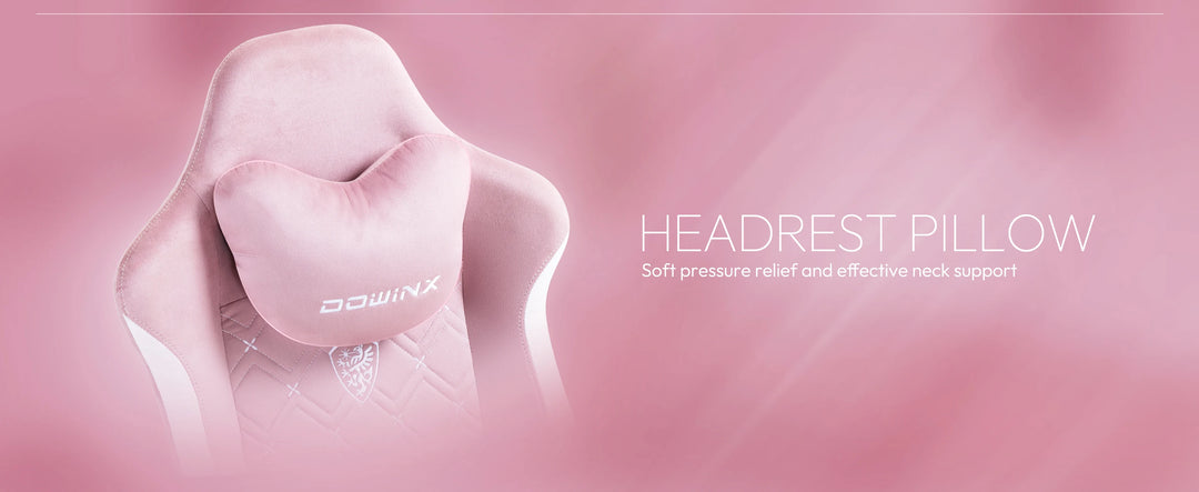 Dowinx Gaming Chair with Heated Massage Lumbar Support, Breathable Fabric Office Chair with Pocket Spring Cushion and Footrest,