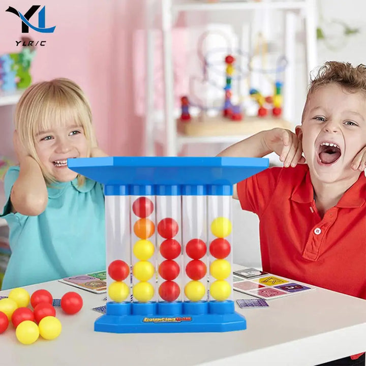 Bouncing Balls Board Game 2-4 Players Bouncing Ball Game Parent-Child Interactive Throwing Ball Toys Connect Four Ball Game