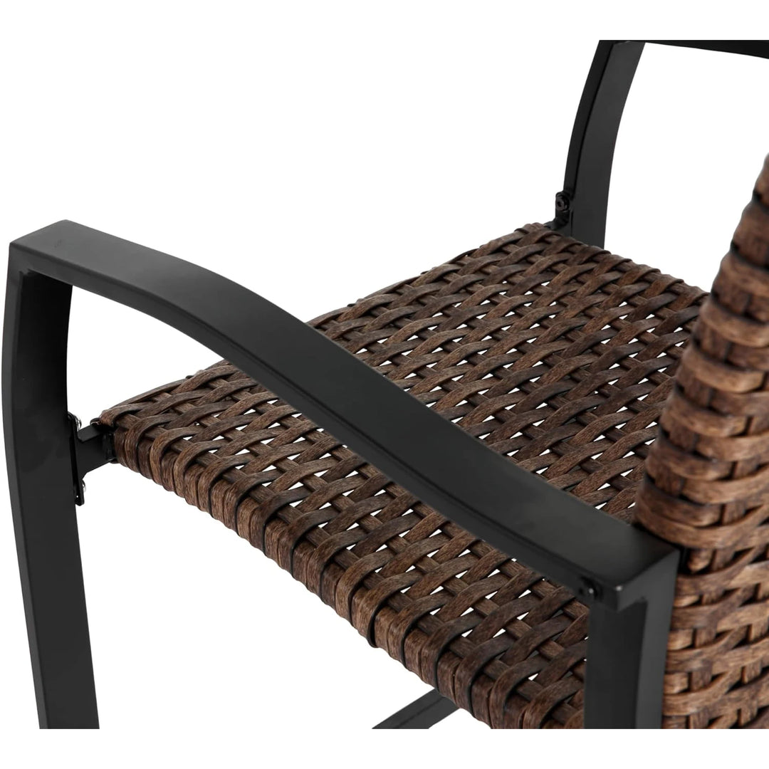 3 Piece Outdoor Bistro Table Set Modern Square Patio Table and Chairs All Weather Steel Balcony Furniture for Yard Garden