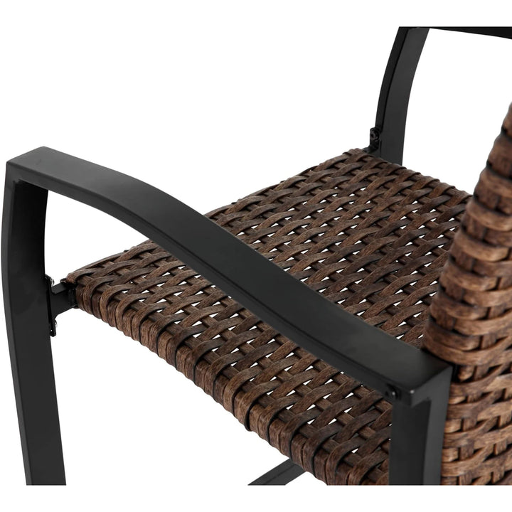 3 Piece Outdoor Bistro Table Set Modern Square Patio Table and Chairs All Weather Steel Balcony Furniture for Yard Garden