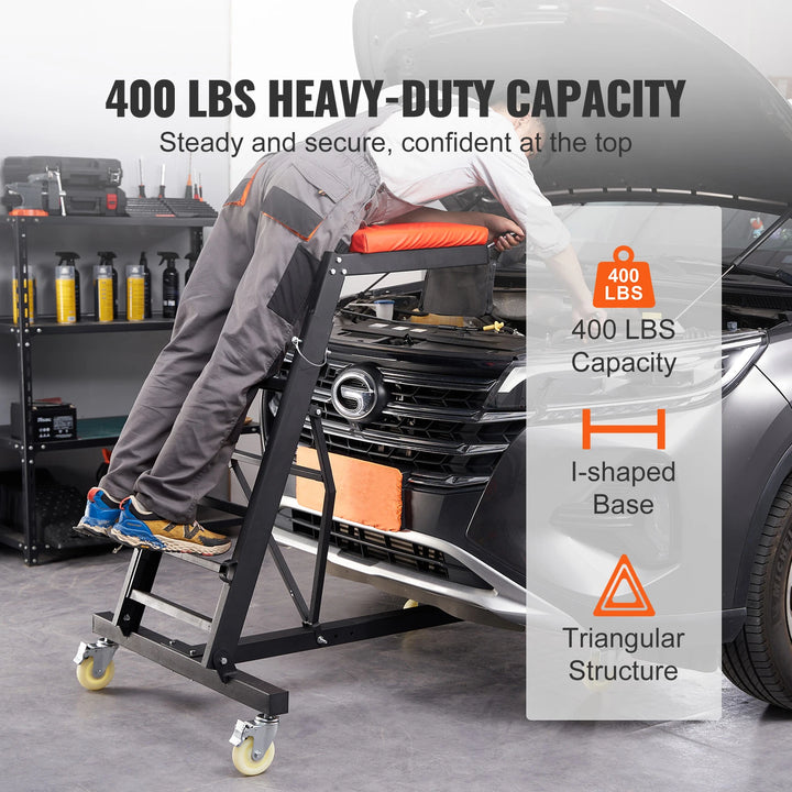 SucceBuy Top Automotive Creeper Engine Creeper with Adjustable Height 45.7" to 66.3" 400 LBS Heavy Duty Creeper for Auto Repair