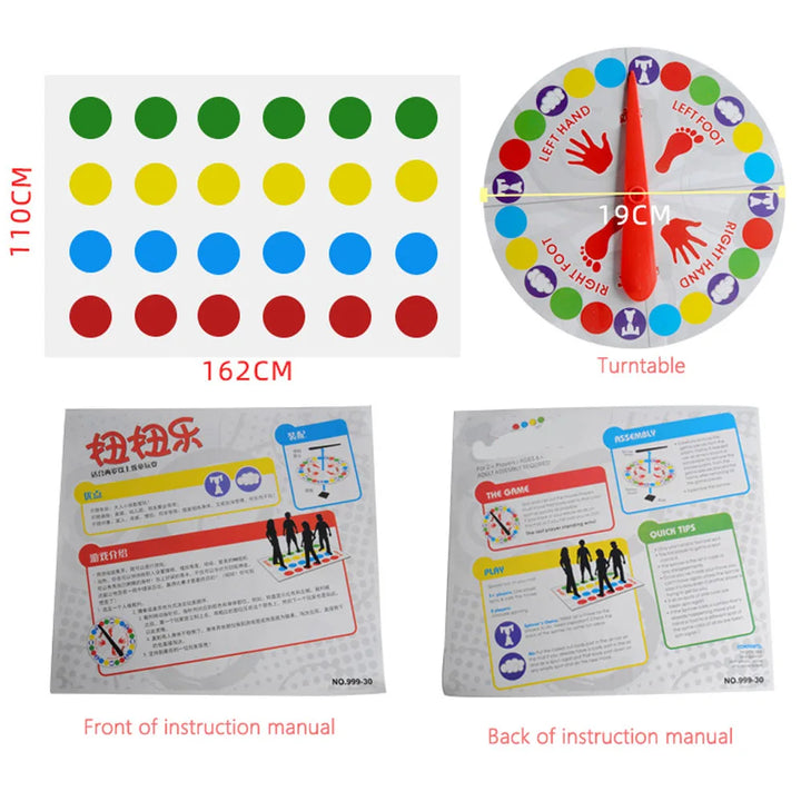 Twister Fun Game Outdoor Board Toy Family Friend Party Toys Twisting the Body for Children Adult Sports Interactive Group Toy