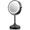 7 Inch Lighted Tabletop Makeup Mirror 1X 7X Magnification Dual Sided Swivel LED Battery Powered Great Vanity Bath Bedroom