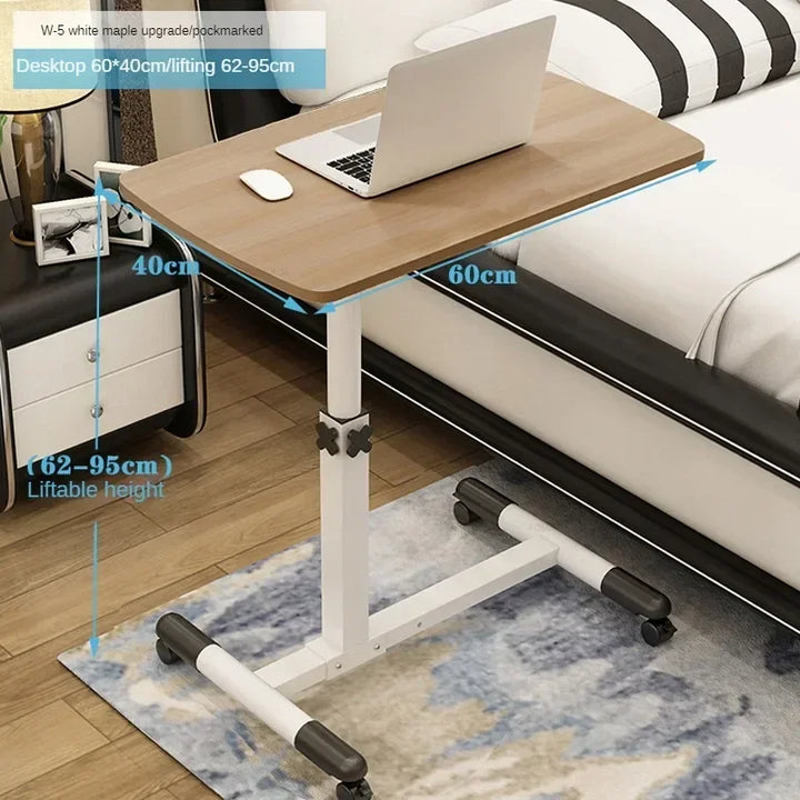 Creative Foldable Computer Desks Living Room Sofa Lazy Bed Office Desk with Wheels Lifting Bedside Table European Home Furniture