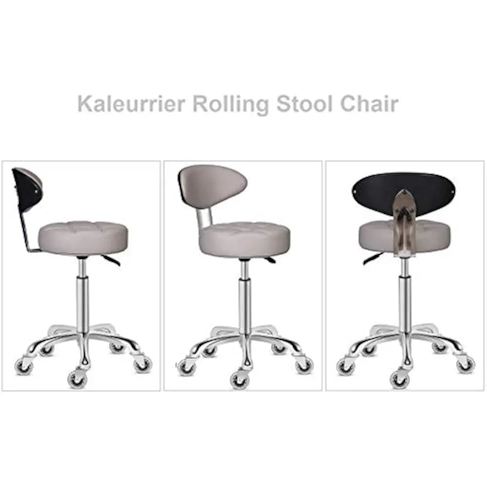 Swivel Stool Chair Adjustable Height with a backrest, Heavy Duty Hydraulic Rolling Metal Stools, Bar Stool