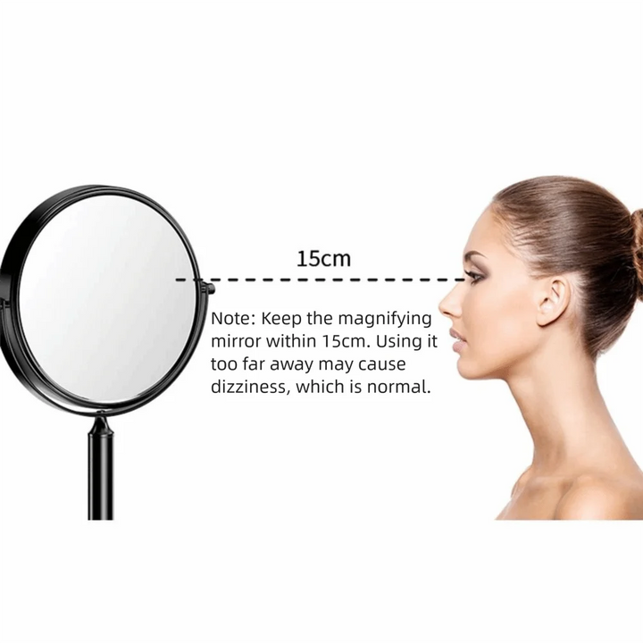 Double Sided Desktop Makeup Mirror 360 Rotating Waterproof Magnifying Cosmetic Mirror Round Free Standing Swivel Vanity Mirror