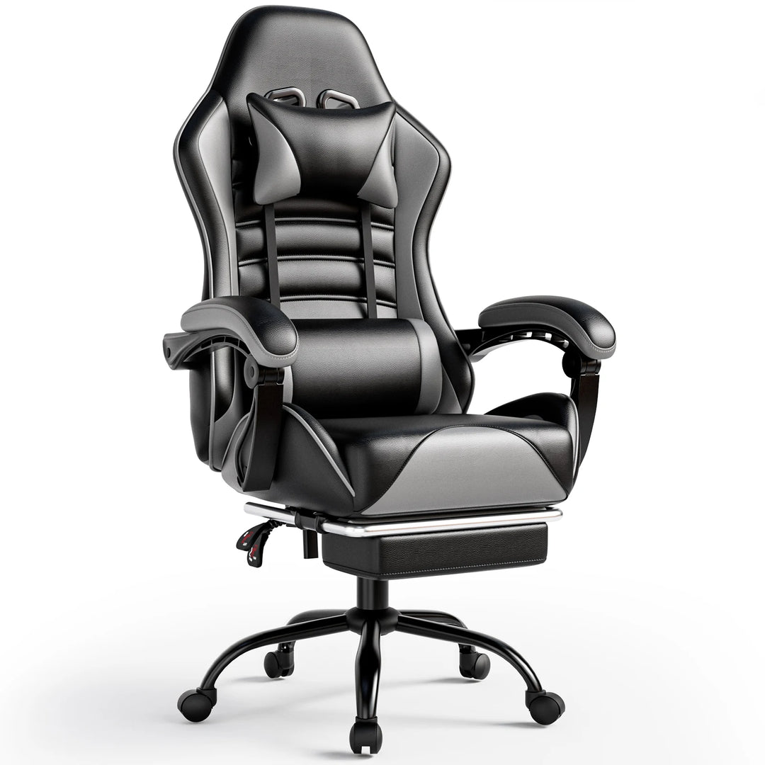 Ergonomic Gaming Chair with Footrest, Racing Style Video Game Chair for Adults, Reclining Gamer Chair Office Chair