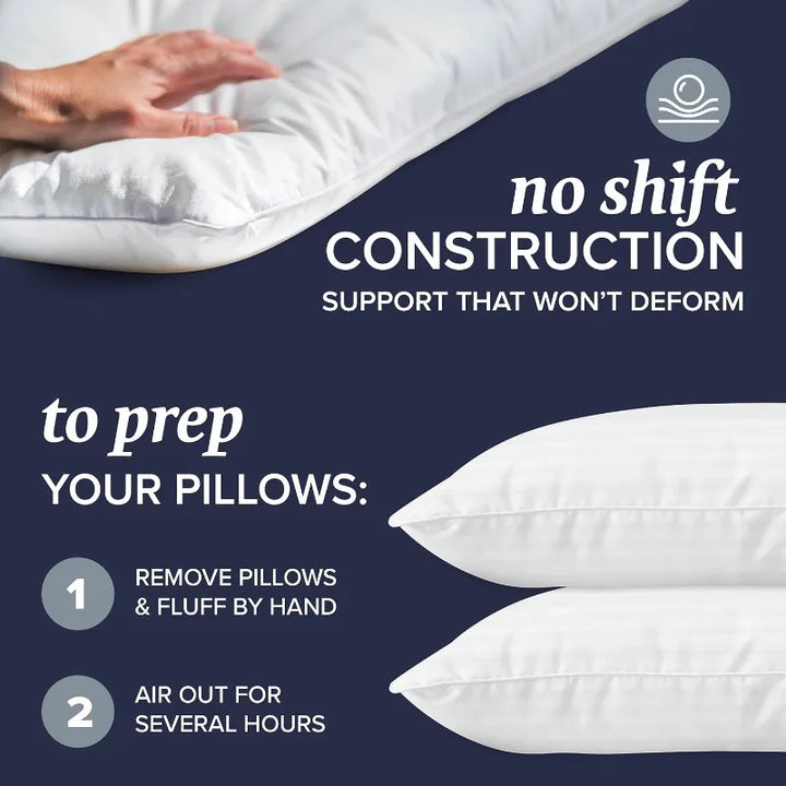 Bed Pillows King Size Set Of 2 - Down Alternative Bedding Gel Cooling Big Pillow For Back, Stomach Or Side Sleepers