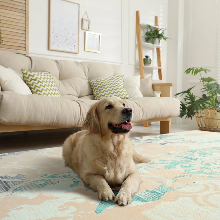 Area Rugs for Living Room Elegant Floral Traditional Faux Wool Area Rug