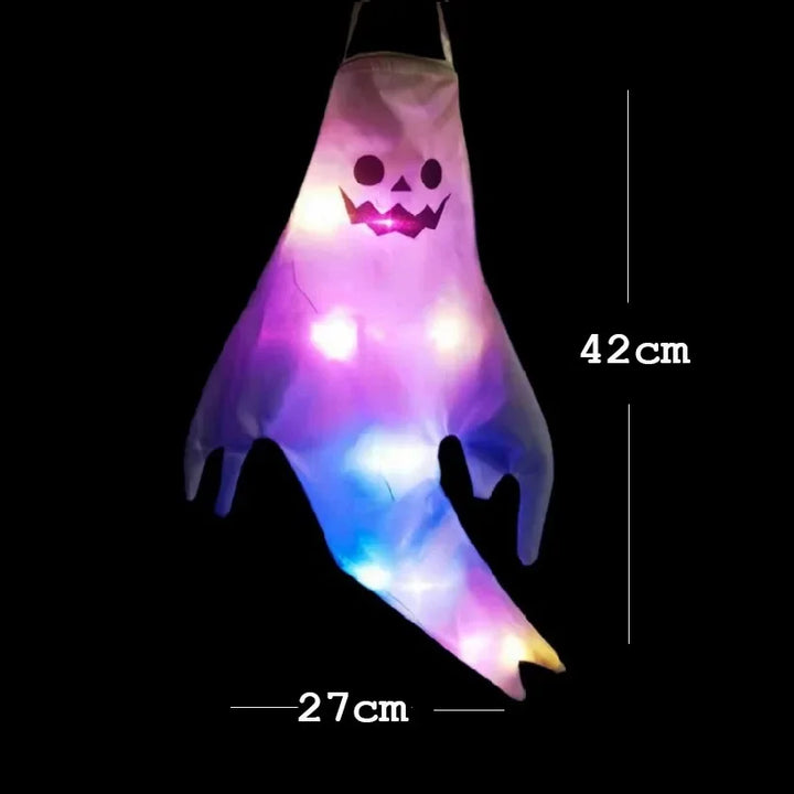 42/130cm Halloween Outdoor Ghost pendant LED Lights Battery Power Ghost Horror Grimace Glowing Party Props Halloween Decoration